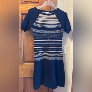 Shoshanna Knit Crochet Dress Small Navy